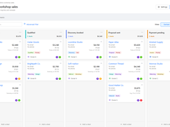 Visual CRM pipeline for managing deals from inquiry to payment