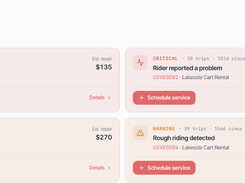 Golf cart health alerts that turn into work orders