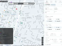 Fleet-operations map dashboard showing Austin vehicle locations, vehicle-status controls, and an inspection panel for scooter USVE0024.