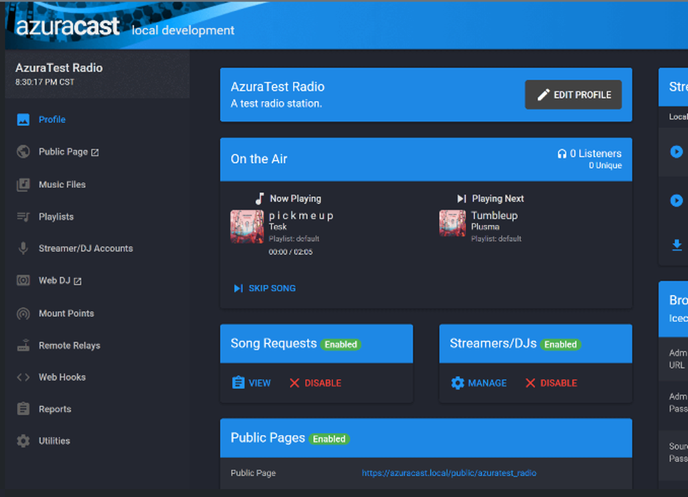 AzuraCast Screenshot 1