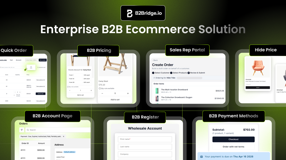 B2Bridge - B2B Wholesale Pricing App for Shopify