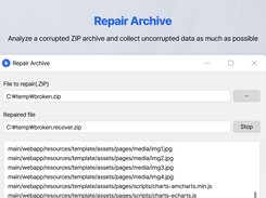 Repair Archive Analyze a corrupted ZIP archive and collect uncorrupted data