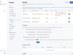 BenchFleet Settings page for AI models, listing configured Anthropic and Ollama models, model locations, readiness states, AI defaults, and usage controls.