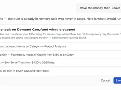 Bidhelm recommendation screen proposing four campaign budget and search-term actions, with an Execute 4 steps button.