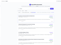 AI full-text search across every active government RFP and 124,000+ solicitation documents. Find the exact opportunity in seconds, not hours.