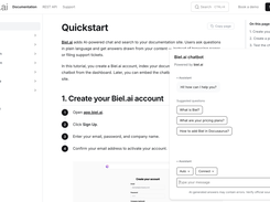 Biel chat widget in docs site