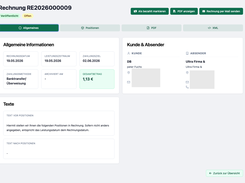 Detailed view of invoices