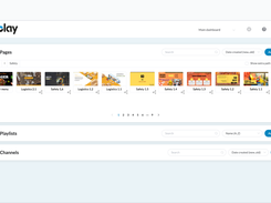 The Bizplay dashboard is where you create, organize, and manage all your screen content from one place. Bizplay's Pages panel brings all your designed pages together in a single view, making it easy to find, sort, and reuse content whenever you need it.