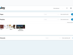 Bizplay's Playlist panel. Drag and drop pages to create a customized playlist, then assign it to any screen. Group content into rotations like News, Menu's, or Weather & Announcements, and preview the full sequence before it goes live.
