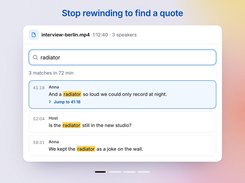 Search a long transcript and jump straight to the quote