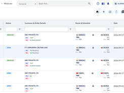 BlueLogis FX freight forwarding screen 1
