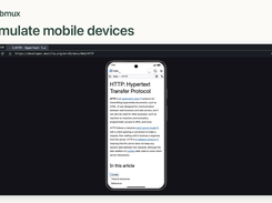 bmux browser window displaying an emulated mobile phone viewport on an MDN HTTP documentation page.