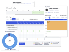 Equipment booking and availability dashboard