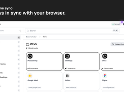 Real-time sync, bookmarks stored only on your browser's side