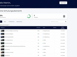 Personalized learner dashboard: employees track their own course progress, completion status, and certificates in one place.