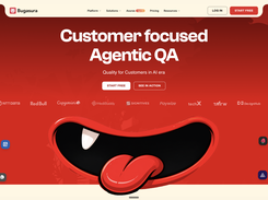 Bugasura's homepage positions the product as a Customer-Focused Agentic QA platform, connecting requirements, testing, and defects to real business context instead of just generating test cases faster. Used by teams at Red Bull, Capgemini, NTT Data, and other fast-moving product and engineering companies.