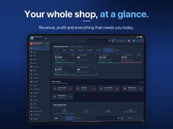 Dashboard on iPad: revenue, profit, amount due and what needs attention today