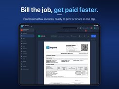 Tax invoice ready to print or share by WhatsApp or email; each business prints its own logo and tax number