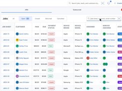 Repair jobs list on the web: status, payments and technician for every repair