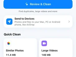 ByteSweep iPhone storage screen with quick-clean categories.
