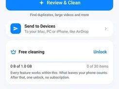 ByteSweep Android storage and free-cleaning screen.