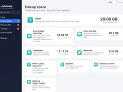 ByteSweep Mac free-space screen with cleanup and archive options.