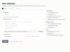 Create a calendar from any input
