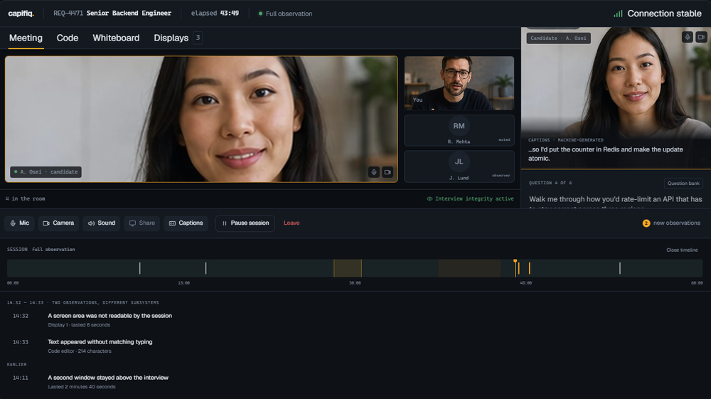 Secure Online Interview Platform with Built-In Integrity Protections