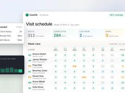 Visit scheduling: AI-assisted rota with carer matching and travel time