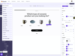 Build and customize every quiz element with Cartful's no-code visual editor.