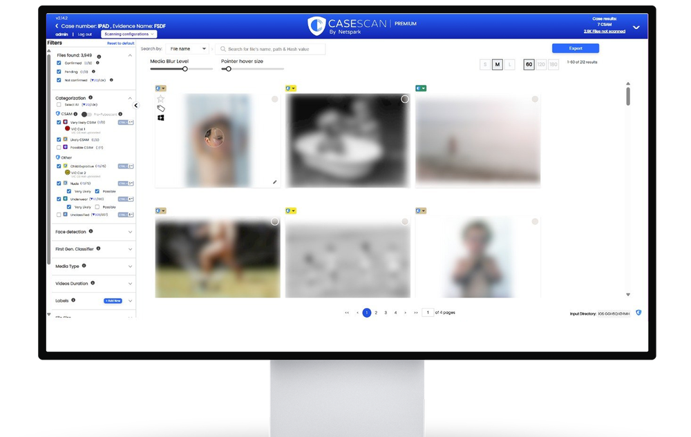 CaseScan interface for Law Enforcement