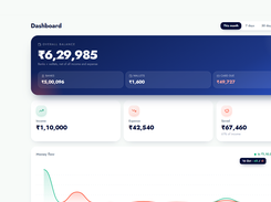 Dashboard with balance, monthly spending and upcoming payments