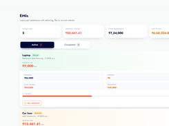 Track EMIs and loans with the full repayment schedule