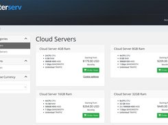 CenterServ cloud server catalog — example configurations and USD monthly starting prices, September 2026. Location availability and final configuration are confirmed per order.
