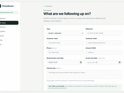 Creating a new quote or invoice follow-up