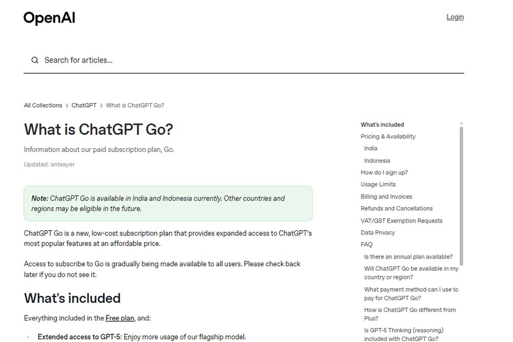 ChatGPT Go Screenshot 1