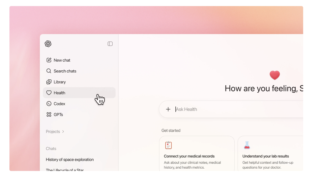 ChatGPT Health Screenshot 1