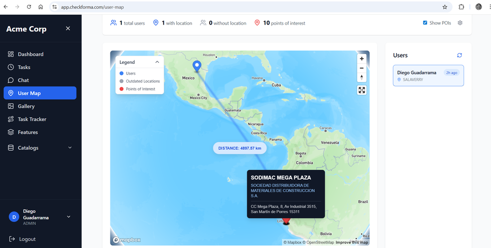 User Live Location