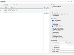 Print Paychecks: Review paycheck records, customize check layouts, configure printing options, and manage paycheck output.