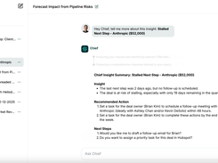A user asks questions about an insight about a stalled deal in the Chief Chat interface.