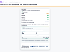 Chilview panel showing a listing-quality checklist, catalog figures, price, rating, reviews, sales rank, and listing keyword controls.