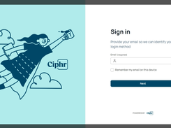 Ciphr sign in screen