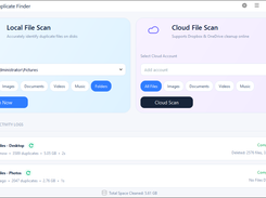 Add local folders and a cloud service to scan.