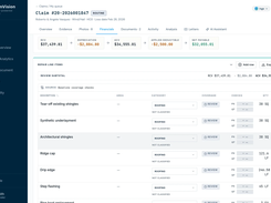 Financials: RCV, depreciation, ACV, deductible and net payable reconciled, with repair line items
