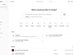 Classbase management dashboard for a demo academy, showing course-creation options, to-do approvals, and recent courses.