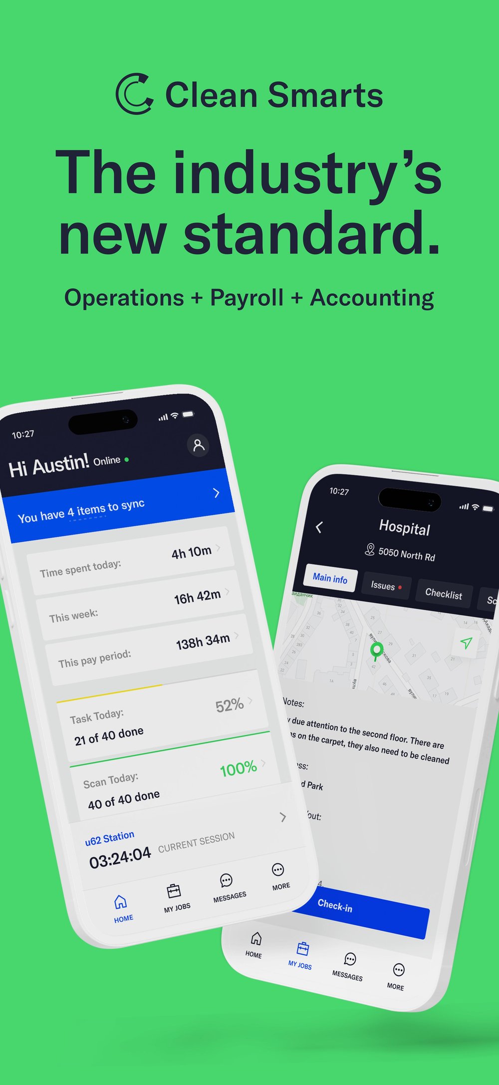 Clean Smarts' mobile dashboard