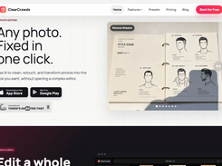 ClearCrowds desktop — AI photo editing home