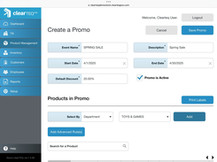 ClearTEQ Promotion Management – Create promotions, manage discounts and configure promotional pricing.