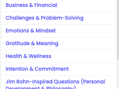 Accountability Questions Library - Partial View