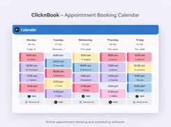 Appointment scheduling calendar in ClicknBook booking software